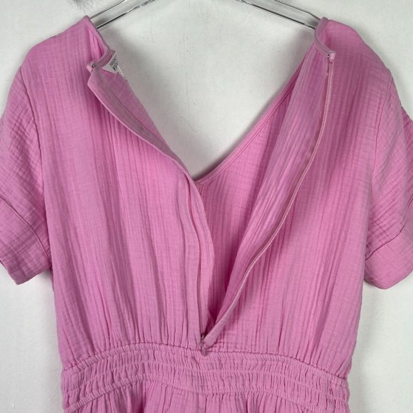 NWT Stitch Fix Market & Spruce Trini Short Sleeve Gauze Romper Pink Size Large L - Picture 14 of 14